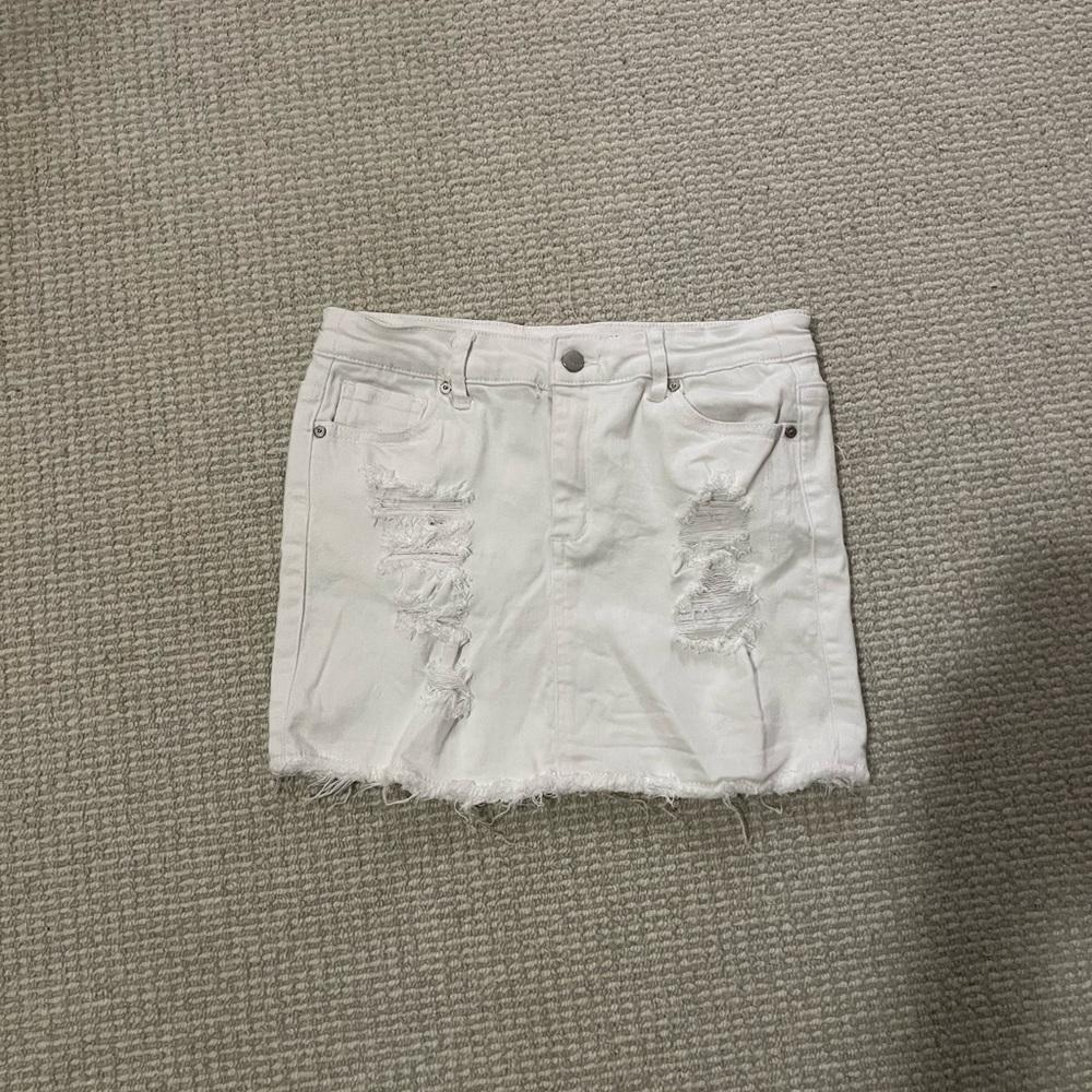 Tractr girls size 14 white jean skirt